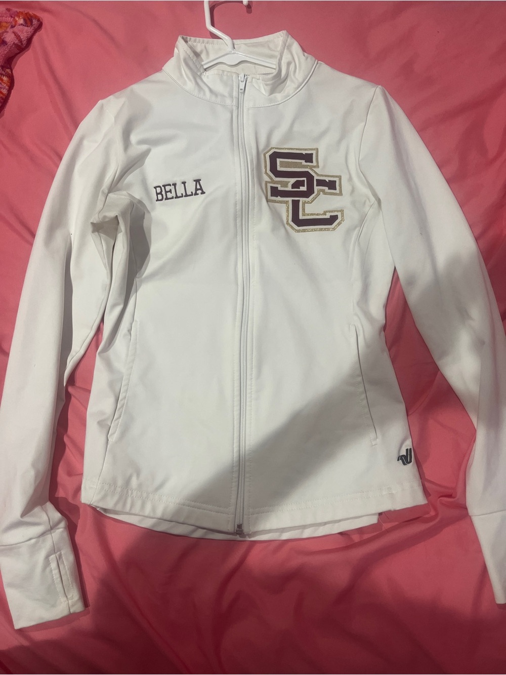 Bella White Full-Zip Women's Jacket with SC Patch